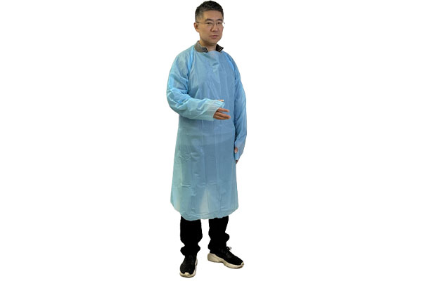 pe isolation gown one